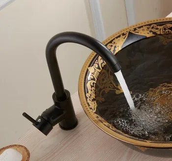 

Kitchen bathroom hot and cold water basin black faucet single handle single hole deck mounted faucets bathroom sink mixer taps