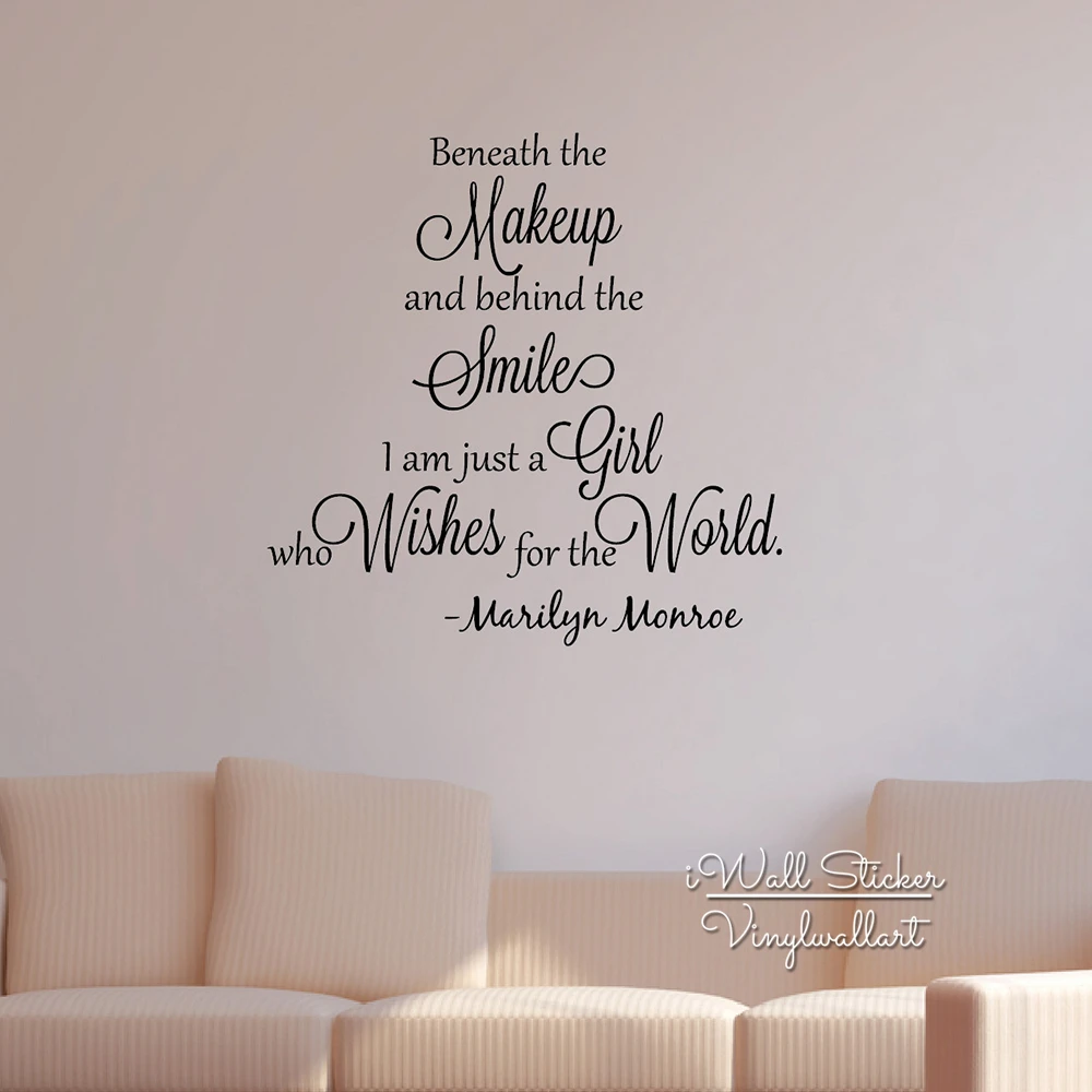 Us 17 99 Girls Quote Wall Sticker Inspirational Marilyn Monroe Quote Wall Decal Girls Room Wall Quotes Cut Vinyl Stickers Q134 In Wall Stickers From