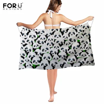 

FORUDESIGNS Lovely 3D Cartoon Animal Panda Print Woman Beach Scarf Dress Casual Summer Beach Shawls Brand Sunscreen Scarves Lady