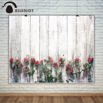 

Allenjoy wood bokeh flower photography backdrop spring wedding vintage abstract Background photocall photobooth new photo studio