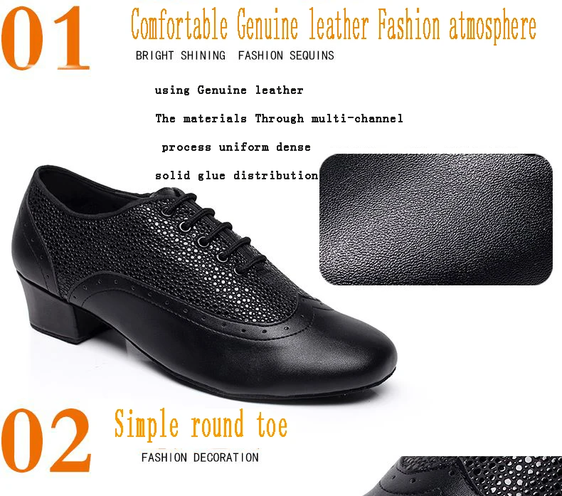 20161227_181004_050Standard Dance Shoes Brand Men Modern Genuine Leather Latin shoes Adult Wear-resisting Non-slip Snakeskin Dancing Sneakers 9019