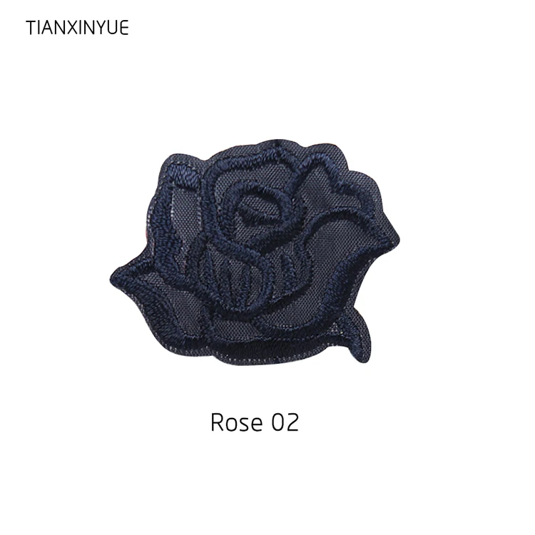 TIANXINYUE нашивки 10 шт. нашивки в виде розы на железе DIY вышитые аппликации пришить наклейки для одежды сумки фруктовый мотив - Цвет: Rose02