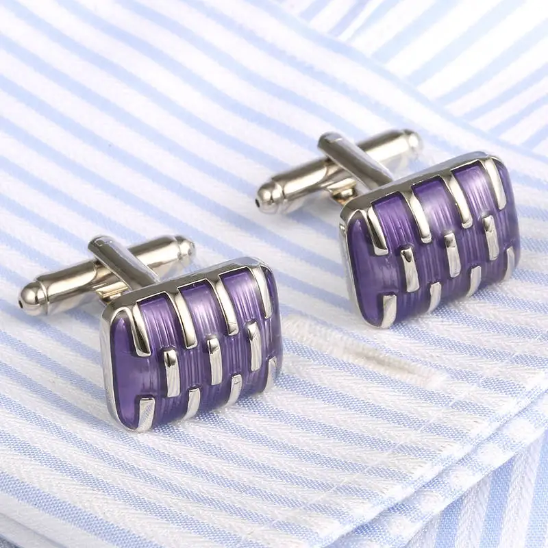 

Vagula New Purple Painting Cufflinks Luxury Cuff links Wedding Men's cufflinks French Shirt Cuff link 353
