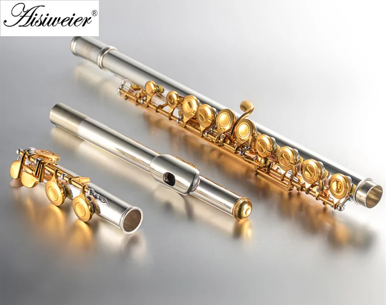 

High Quality Flute Cupronickel Silver Plated 16 Closed Holes C Key with Case Screwdriver Wind Instruments