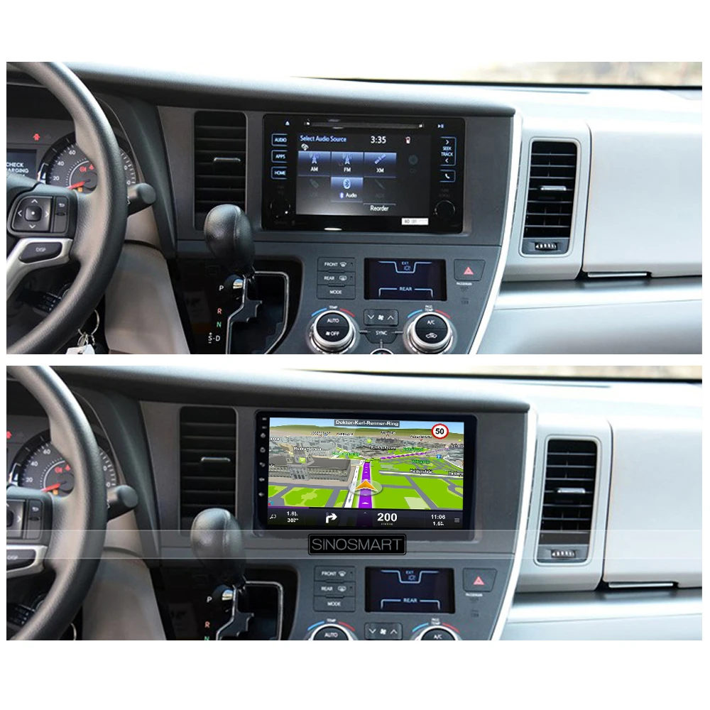 Top Sinosmart Android 8.1 Car for Toyota Prius Sienna  fortunner Corolla 2015-2019 GPS Navigation Radio 2din 2.5D IPS/QLED Screen 3