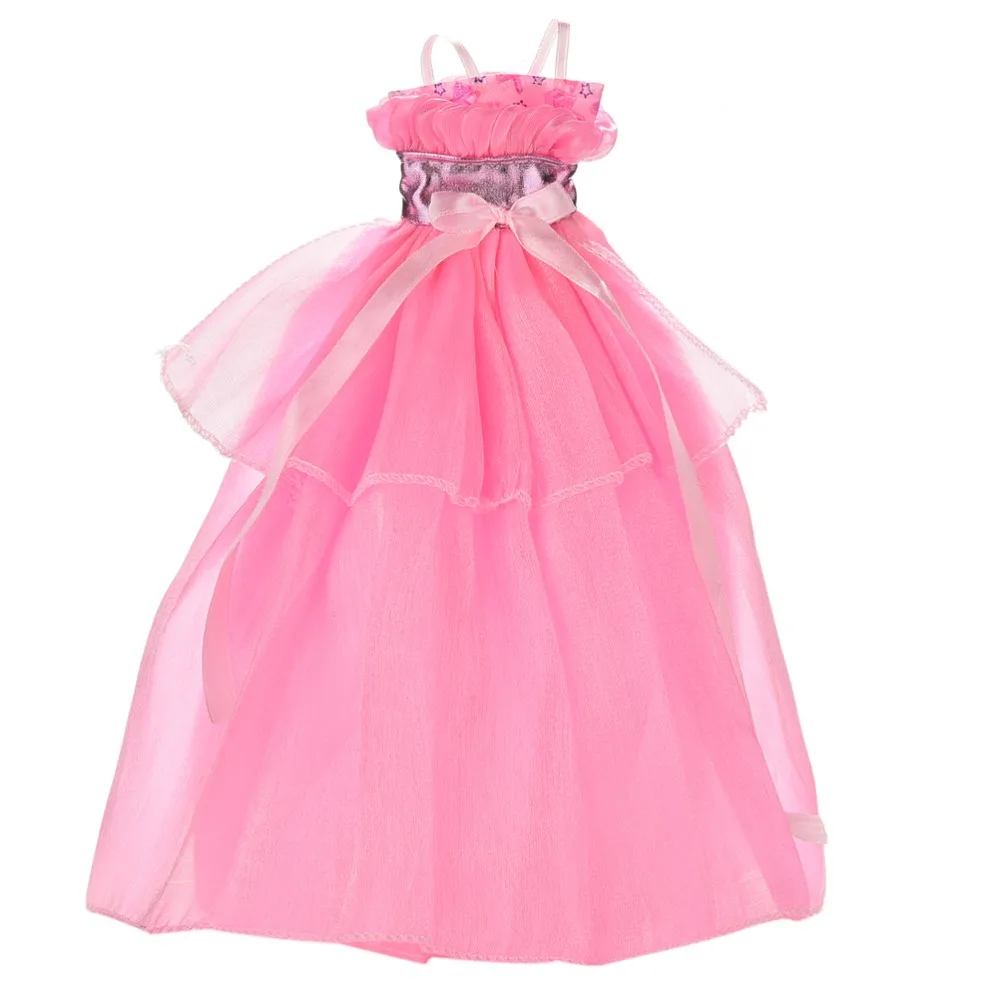 1 предмет, подарок ручной работы для детей, длинное платье-кукла, одежда розовое вечернее свадебное платье фиолетовое платье для вечеринки, аксессуары для куклы Барби