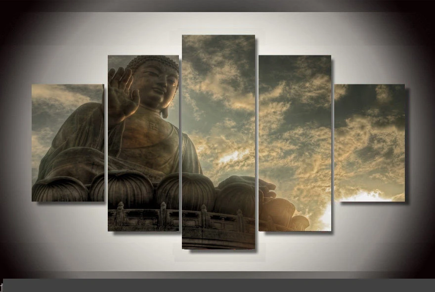 

Art Abstract Indoor Decor 20x35cmx2,20x45cmx2,20x55cm z11 Buddha Statue Canvas Print decor in 5 pieces