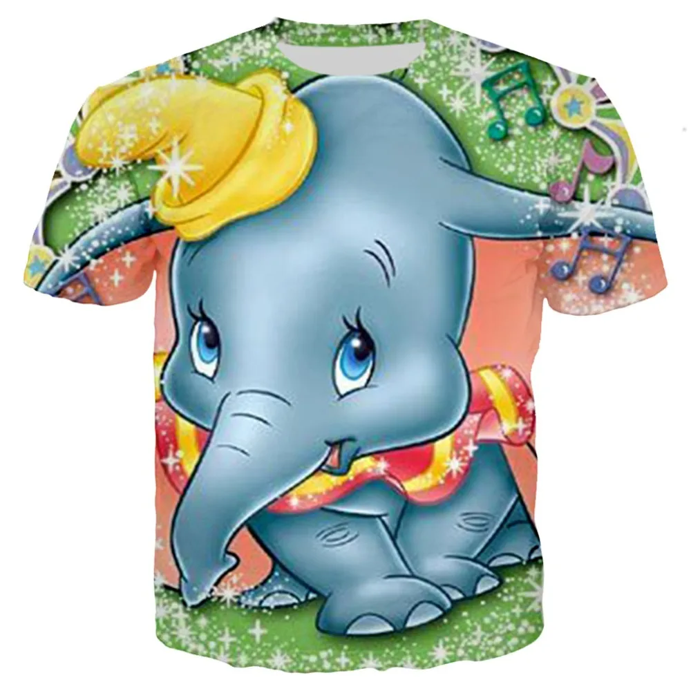 

Children Kids T-shirt Dumbo 3D print tshirt New Fashion Teens summer Clothes Girls Cartoon Cute Elephant tees women unisex tops