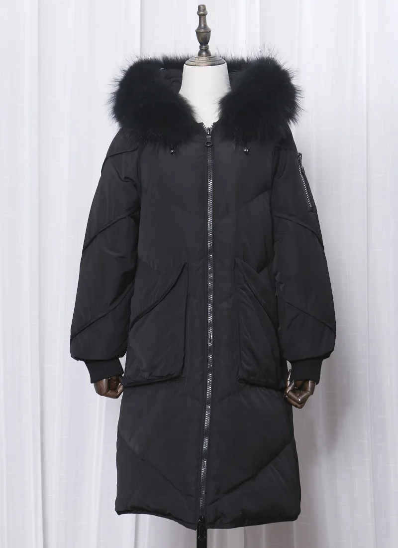 Parka Kj450 Manteau Coréen Chaud Capuchon Grand Mujer gray Lâche Nouveaux black Fourrure Femmes 2018 Épais À Ayunsue faux faux Col Mode Doudoune Hiver Campera racoon gray brown faux racoon brown racoon De black Collar Fur ZwqR6SYX