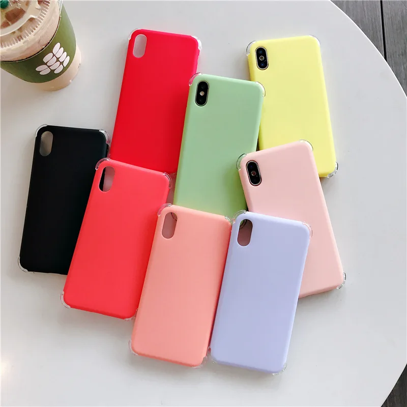 

Original Liquid Silicone Phone Case For iphone 7 8 6s 6 plus X XR XS Max Cute Candy Color Soft TPU Shockproof Cell Phone Cover