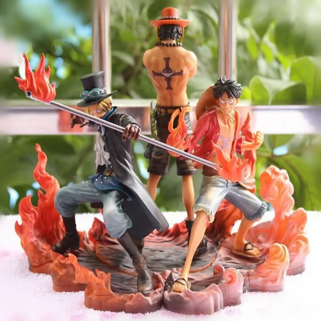 Cheap One Piece Figure Ace Luffy Sabo Japanese Anime Figure One Piece Action Figure Pvc Cartoon Collectible Model Toys