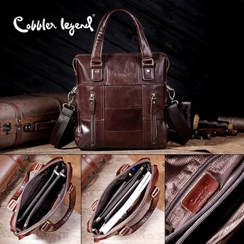 

Cobbler Legend Genuine Leather Men Bag Cowskin Leather designer Handbags 2018 Casual Business iPad Tablet Shoulder Messenger Bag