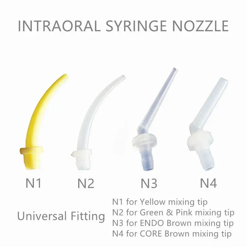 

500 Pcs/ Pack Dental Disposable Materials Intraoral Impression Mixing Tips Nozzles N1 N2 N3 N4 Mixer Syringe