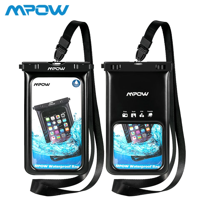 

2pcs Mpow PA101 EVA IPX8 Waterproof Floating Phone Case Dust-proof 6 inch Pouch With Card Key Pocket For Swimming/Diving/Boating
