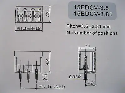 12 шт. Клеммная колодка Разъем 3.5 мм 2 Pin/путь Зеленый вставные Тип