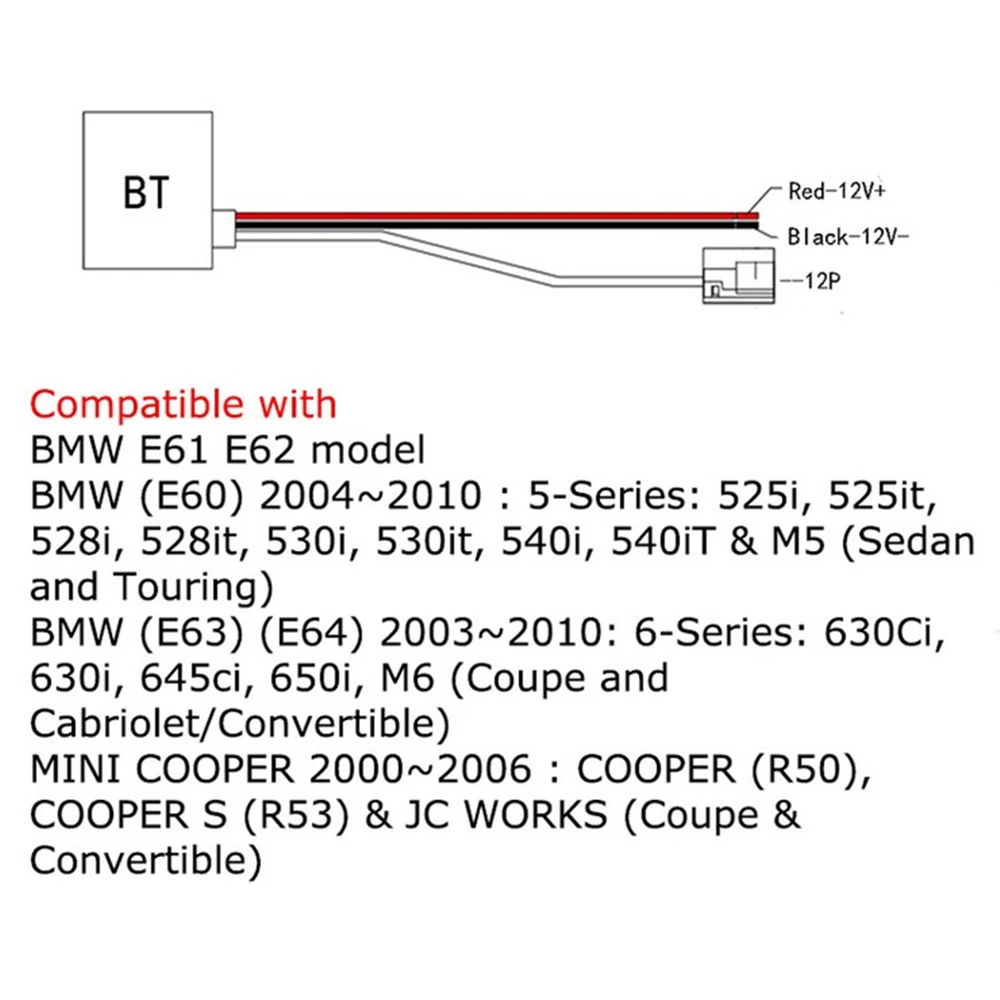 12 В для BMW E60 E61 E62 Мини Bluetooth Радио стерео AUX адаптер приемник+ фильтр автомобильные аксессуары