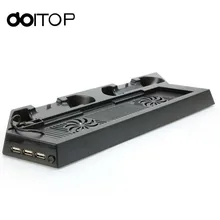 DOITOP двойной вентилятор охлаждения и зарядная станция Док-станция для sony playstation 4 PS4 контроллеры вертикальная подставка зарядное устройство аксессуары