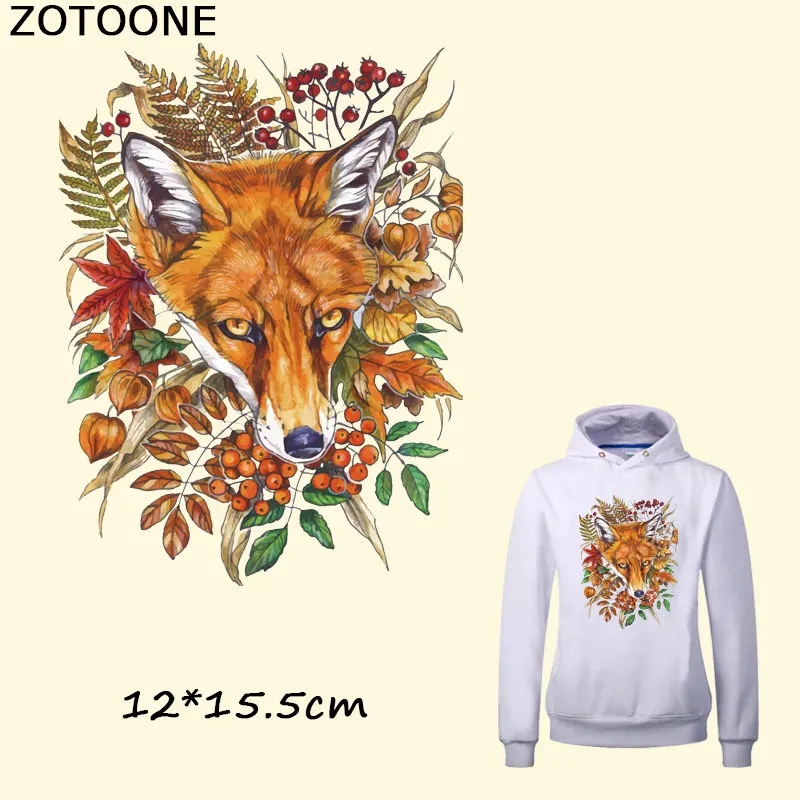 

ZOTOONE Flower Wolf Patches Iron on Transfer Patches for Clothes Decoration DIY Stripes Applique T-shirt Custom Patch Stickers E