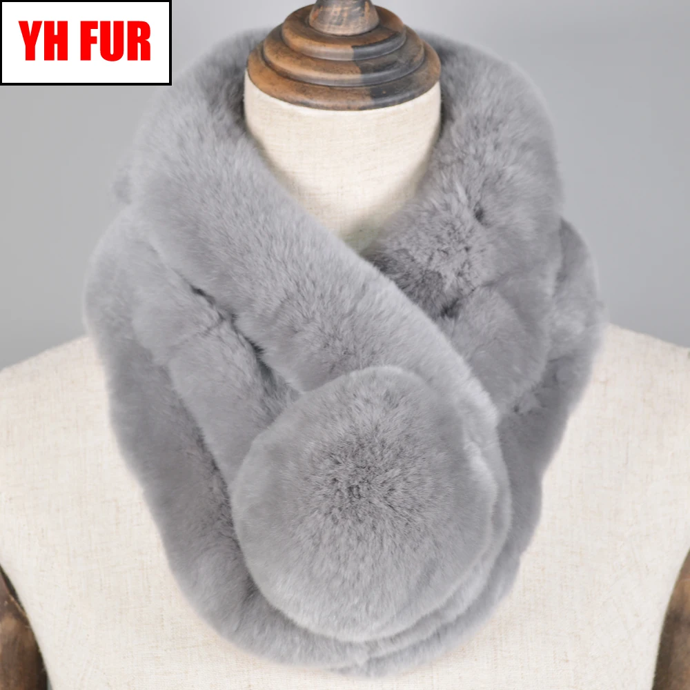 

Hot Sale Winter Women Real Natural Rex Rabbit Fur Scarf Warm Ladies Real Rex Rabbit Fur Ring Scarfs Rex Rabbit Fur Ring Scarves