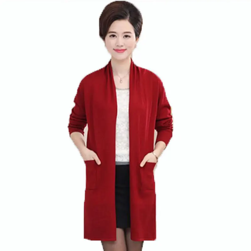 Best Price High Quality 2018 spring Autumn Casual Fashion Long Women Sweaters Cardigans Open Stitch Scarf Collar Street Style Women QH0209