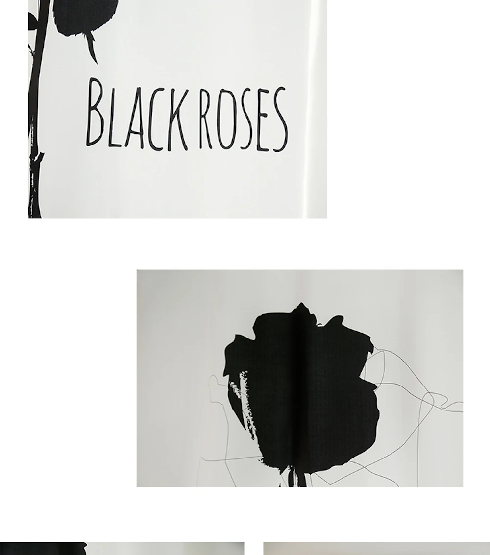 Изготовленная на заказ 2x оконная драпировка люверсами, занавеска для окон в гостиную, гардеробная занавес тюля 200x260 см, черная роза, белая
