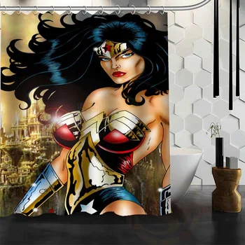 

Best Nice Custom Wonder Woman Shower Curtain Bath Curtain Waterproof Fabric For Bathroom MORE SIZE WJY&165