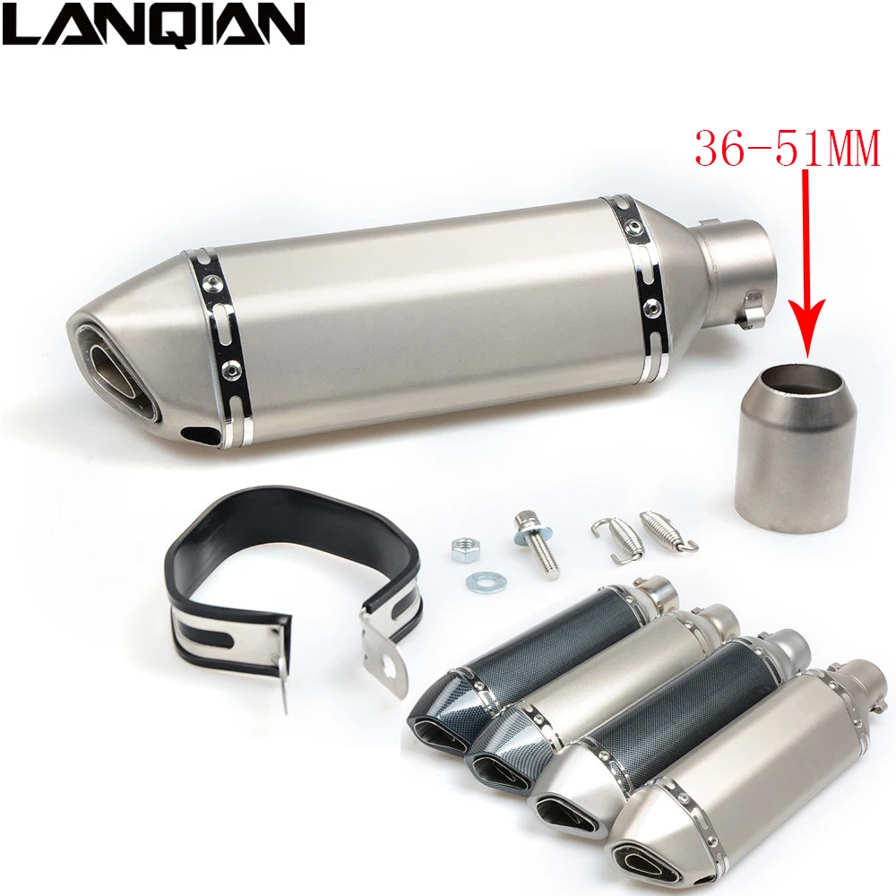 38 51MM Carbon fiber Motorcycle Escape Modified Muffle Exhaust Pipe for BMW F650GS K1200R K1200R