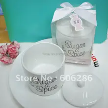 Высокое качество! 100 наборов/1 партия китайские лучшие свадебные подарки и сувениры фарфора "сахар и специи" сахарница