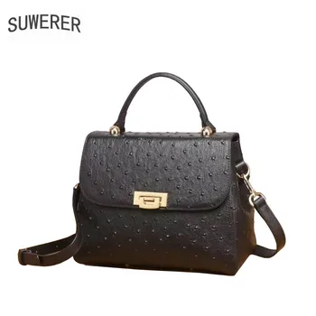 

Genuine Leather handbag 2020 new ostrich pattern handbag Fashion handbag Single crossbody bag