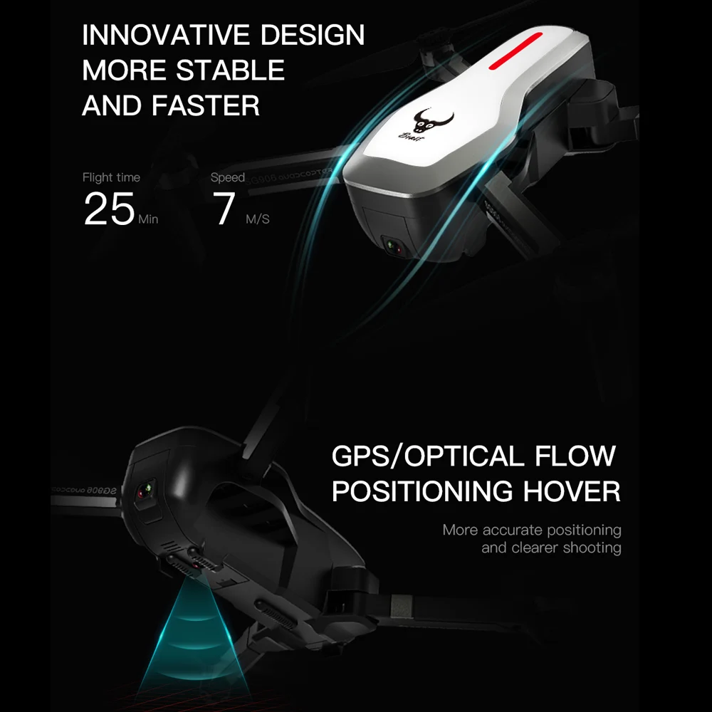 SG906GPS Бесщеточный 4 к RcDrone с камера Сумочка 5 г WifiFPV складной оптический поток позиционирования высота удержания RC Quadcopter Drone