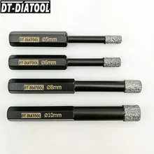 DT-DIATOOL 4pcs/set diamond length 10mm Dry Vacuum Brazed multi-purpose Diamond Drill Core Bits for marble and tile Hole Saw DT-DIATOOL 4pcs/set diamond length 10mm Dry Vacuum Brazed multi-purpose Diamond Drill Core Bits for marble and tile Hole Saw