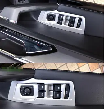 

For VW Volkswagen Tiguan 2017 2018 Car Styling Interior Window Lift Switch Button Cover Trim 5pcs (Left Hand Side Driving Only)