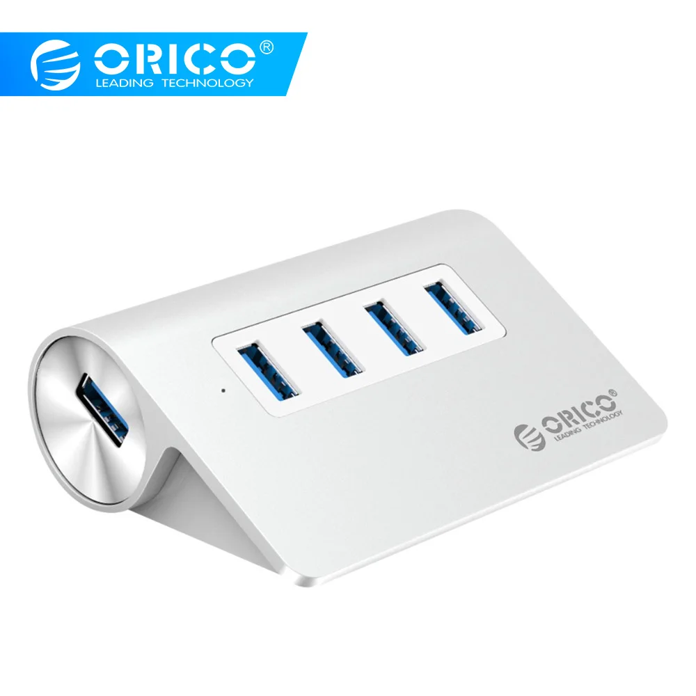 ORICO алюминиевый 4 порта USB 2.0 3.0 концентратор высокой Скорость мини Splitter Портативный хаб для портативных ПК компьютер с 1 м кабель для передачи данных