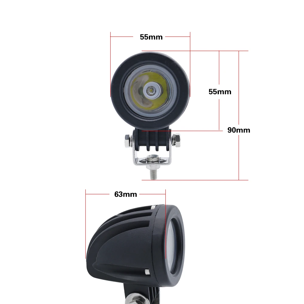 2x10 Вт светодиодный рабочий светильник, круглый прожектор для вождения, 2 дюйма, 12 В, автомобильный, внедорожник, ATV, 4X4WD, внедорожный, мотоциклетный, грузовик, головной светильник
