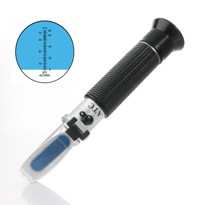 Alcohol Refractometer Portable Refractometer For Liquor Alcohol Content Tester 0 80 V/V ATC