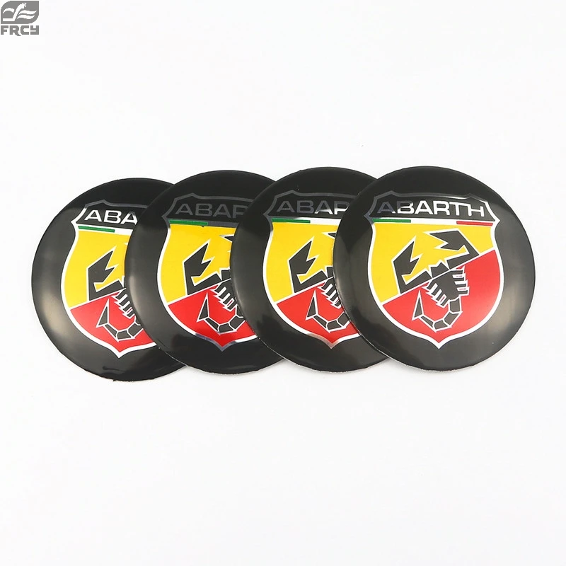 

4pcs 56.5mm For abarth logo aluminum car emblem Wheel Center Hub sticker Rim badge For fiat punto abarth 500 stilo ducato