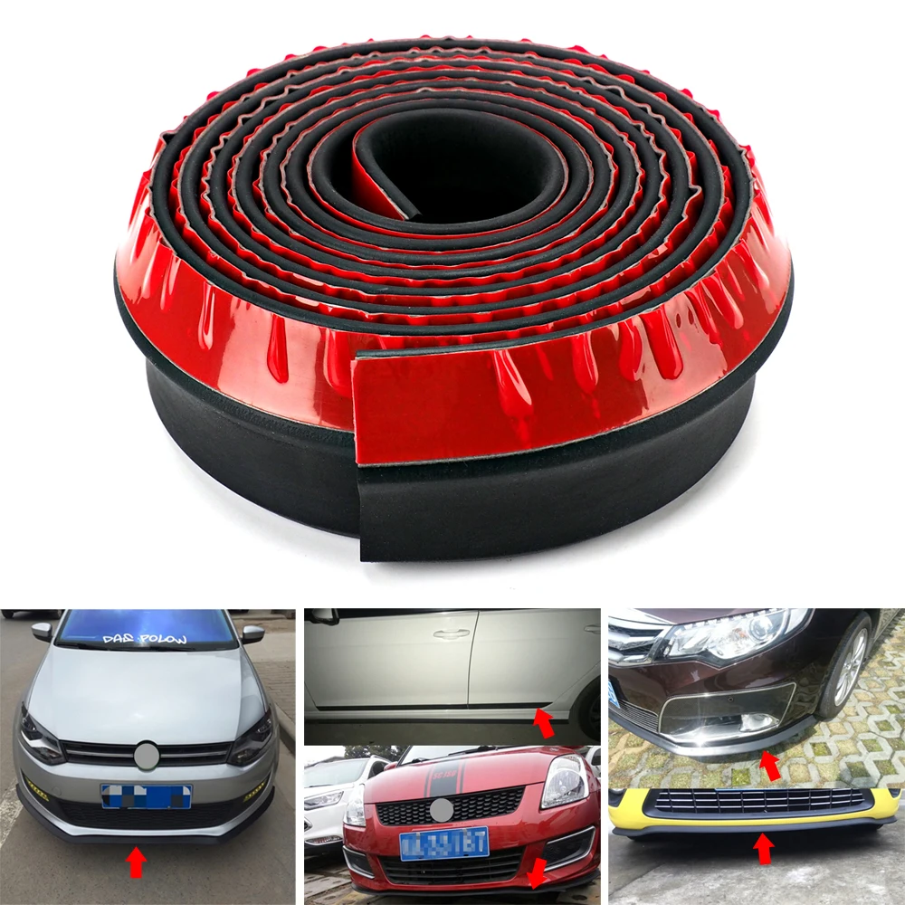 

2.5m Car Front Bumper Anti Collision Protection Rubber Strip Sticker Car Tuning For BMW E39 E36 E46 E60 E90 X3 X5 E70 F10 F20 Z4