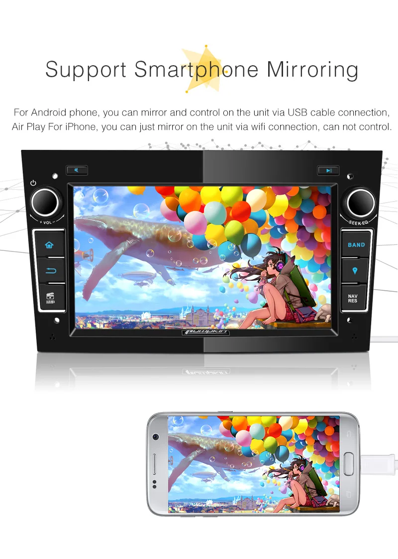 Clearance Pumpkin 2 Din 7"Android 8.0 Octa-core 4GB RAM 32G ROM Car Radio Stereo No DVD Player GPS Navigation For Opel/Corsa 2006-2011 4