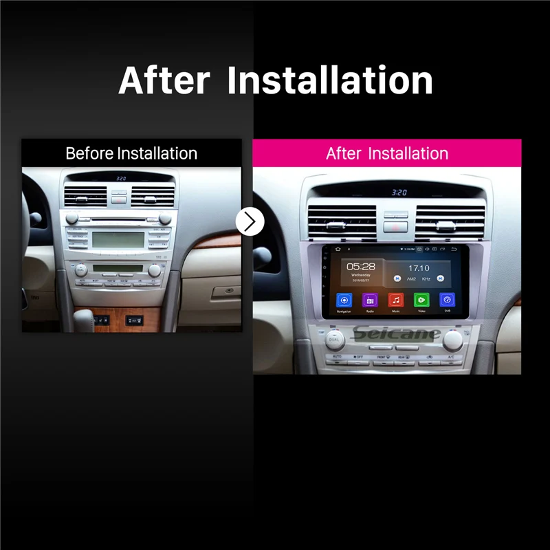 Excellent Seicane Android 9.0 9" GPS Car Radio For Toyota CAMRY 2007 2008 2009 2010 2011 One Din Multimedia Player Touchscreen Head Unit 3