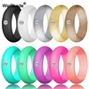 New Fashion 5.7mm Rhinestone Silicone Rings For Women Wedding Rubber Bands Hypoallergenic Crossfit Flexible Silicone Finger Ring 1