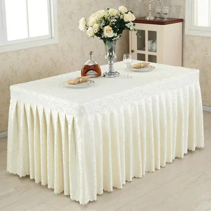 Jacquard Polyester Banquet Conference Event Table Skirting Cover, Accepted