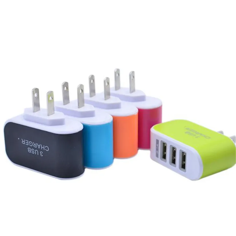 

MOSUNX 3.1A Triple USB Port Wall Home Travel AC Charger Adapter For S6 US Plug Futural Digital New AP20