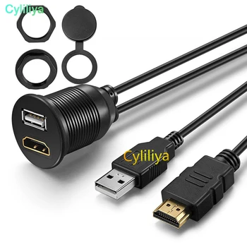 

100pcs x 3ft Car USB HDMI AUX Extension Panel Flush Mount Cable For Car, Boat and Motorcycle