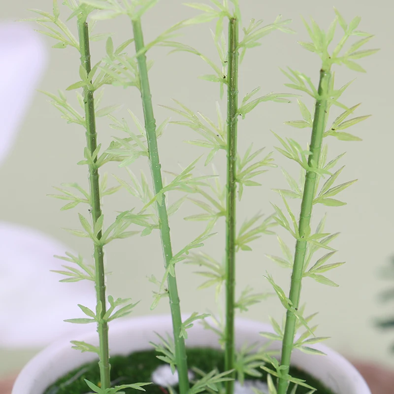 

50pcs Artificial Green Bamboo micro landschaft Green Plants Greenery Leaves for Home Hotel Office Decoration