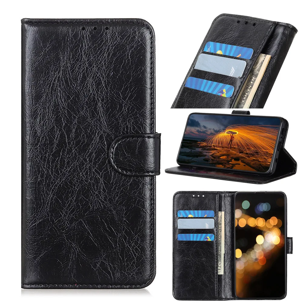 Для zte Blade V10 Vita Crazy Horse кожаный чехол для телефона с защитой от царапин отделениями