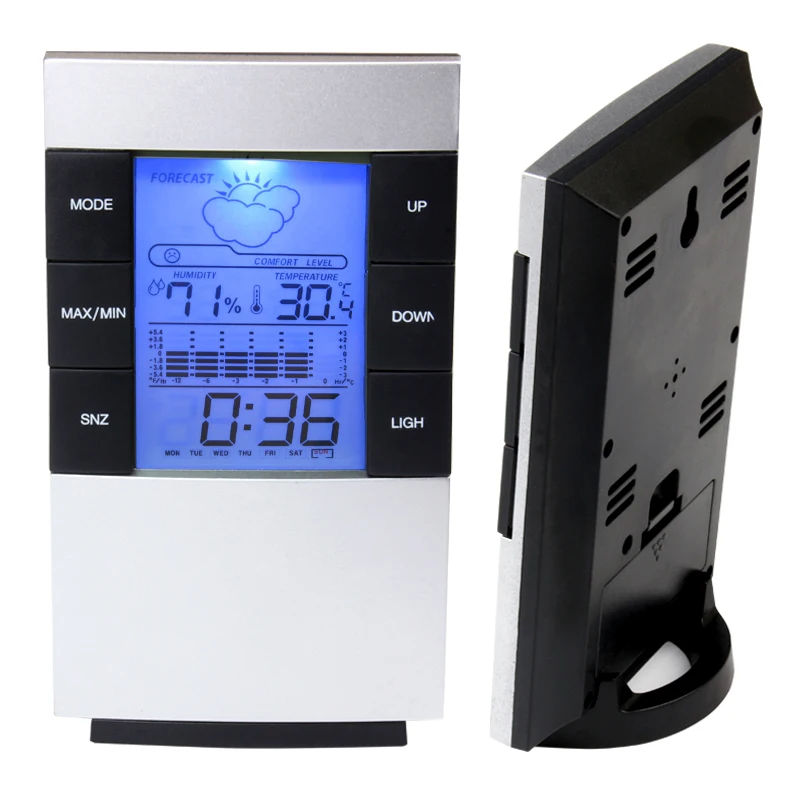 

CX-506 temperature and humidity record SNZ/LIGHT backligh alarm meter Weather forecast station with clock