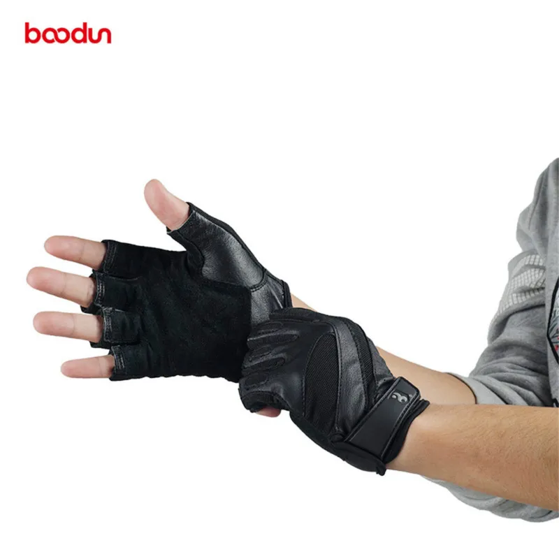 Boodun Genuine Leather Gym Gloves Men Women Breathable Crossfit Fitness Gloves Dumbbell Barbell Wei