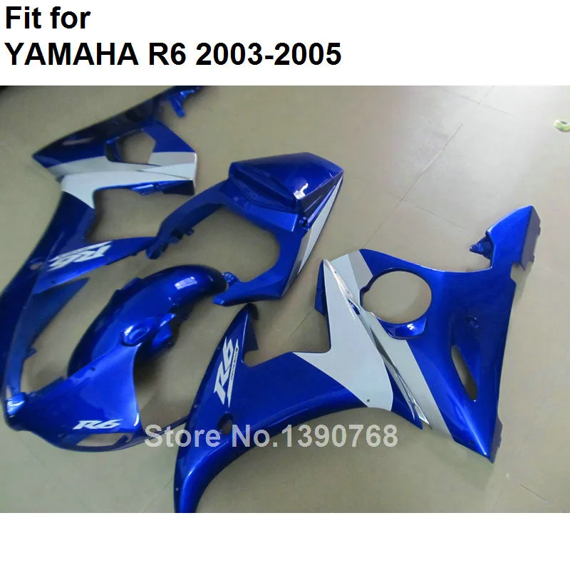 MOTOMARTS ABS Пластиковый обтекатель для Yamaha Обтекатели YZFR6 2003 2004 2005 сине-белые части кузова обтекатель комплект YZF R6 03 04 05 BC4