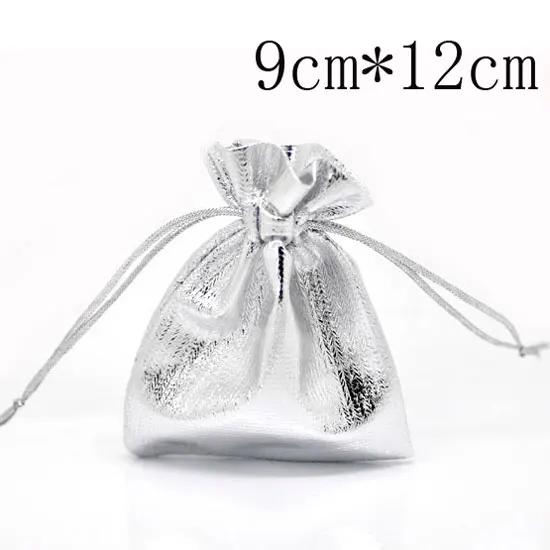 

Hot Sale Real Birthday Decorations Kids Mariage 100 Plated Satin Fabric Gift Bags With Drawstring 12x9cm (w01811x1)