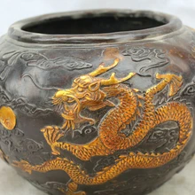 USPS в США S1904 " Клеймо Династия Китайский дворец Бронзовый Позолотить дракон контейнер Пот Jar Крок